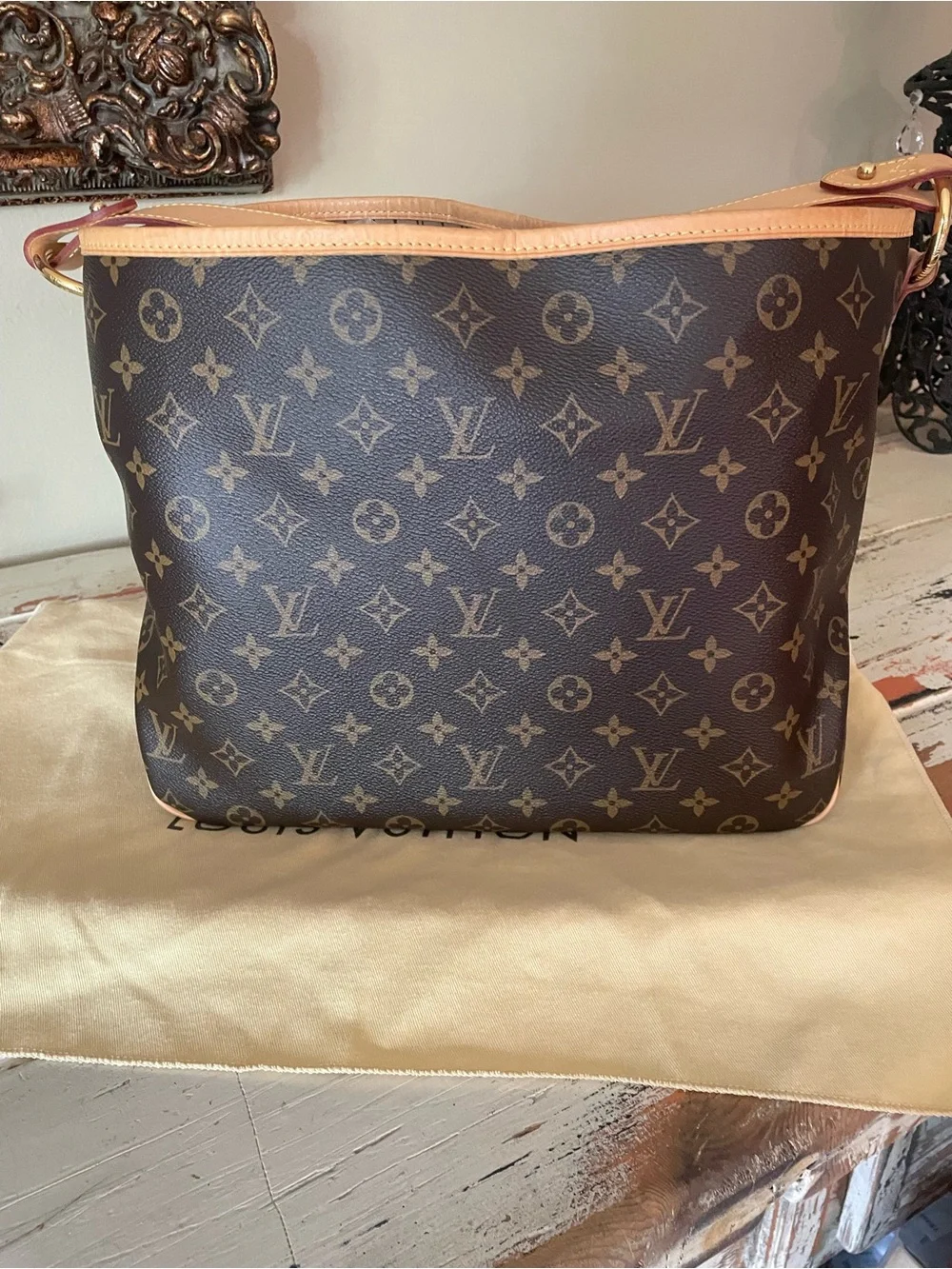 Discontinued Louis Vuitton Delightful PM Shoulder Hobo in Brown and Natural Tri